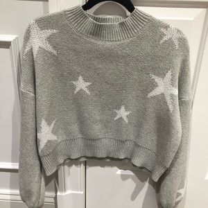Star Print Grey Sweater Size S